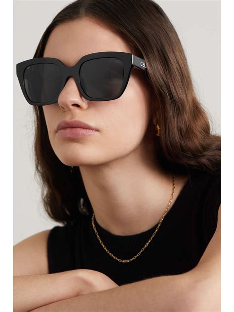 celine square black sunglasses|Celine 55mm oversized square sunglasses.